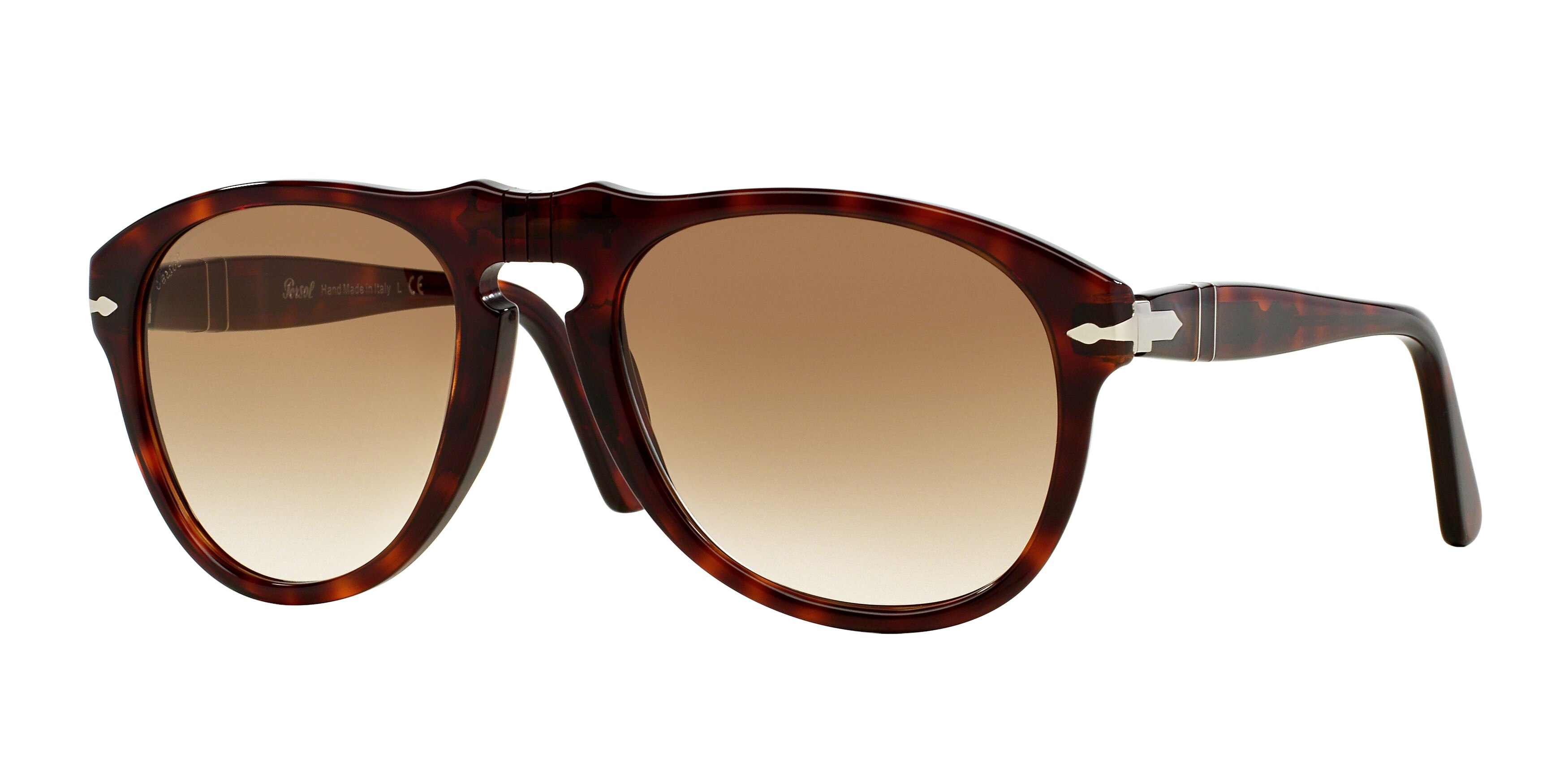 Persol Herren PO0649 24/51 Sonnenbrillen Acetat SchildkröTe Braun Pilot Normal Schattiert-image